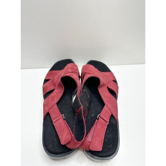 Munro Sandals Size 8 Red Slingback Open Toe Micah Comfort Shoes - Picture 6 of 10
